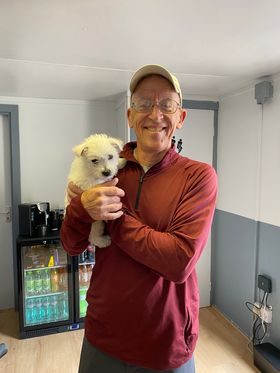 Meet Maggie the newiest addition to Covesea Links. Brent Myers from Ohio is no stranger to The Covesea Links. We like to thank him so much for our caps gifts from  Ridge Top Golf Club in Ohio. 